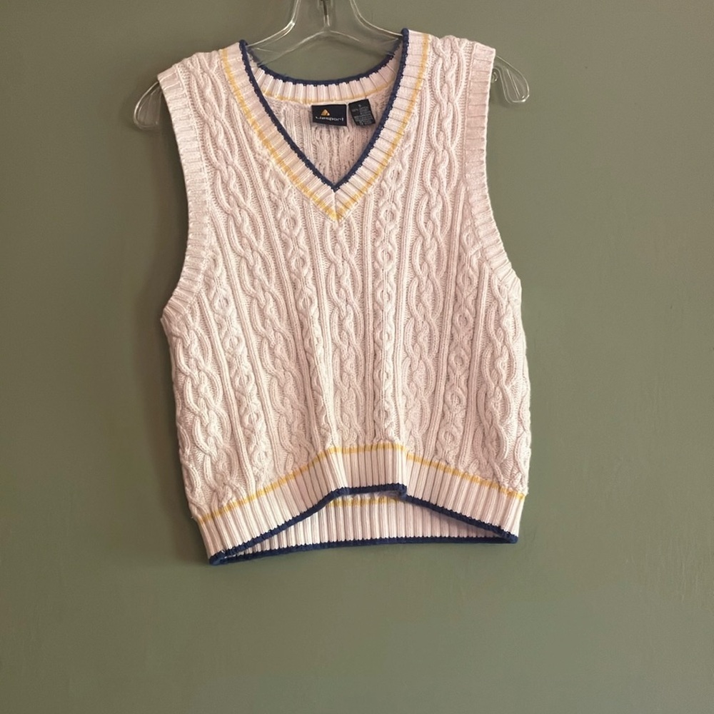 Liz Sports Vintage cable knit sweater vest size Small